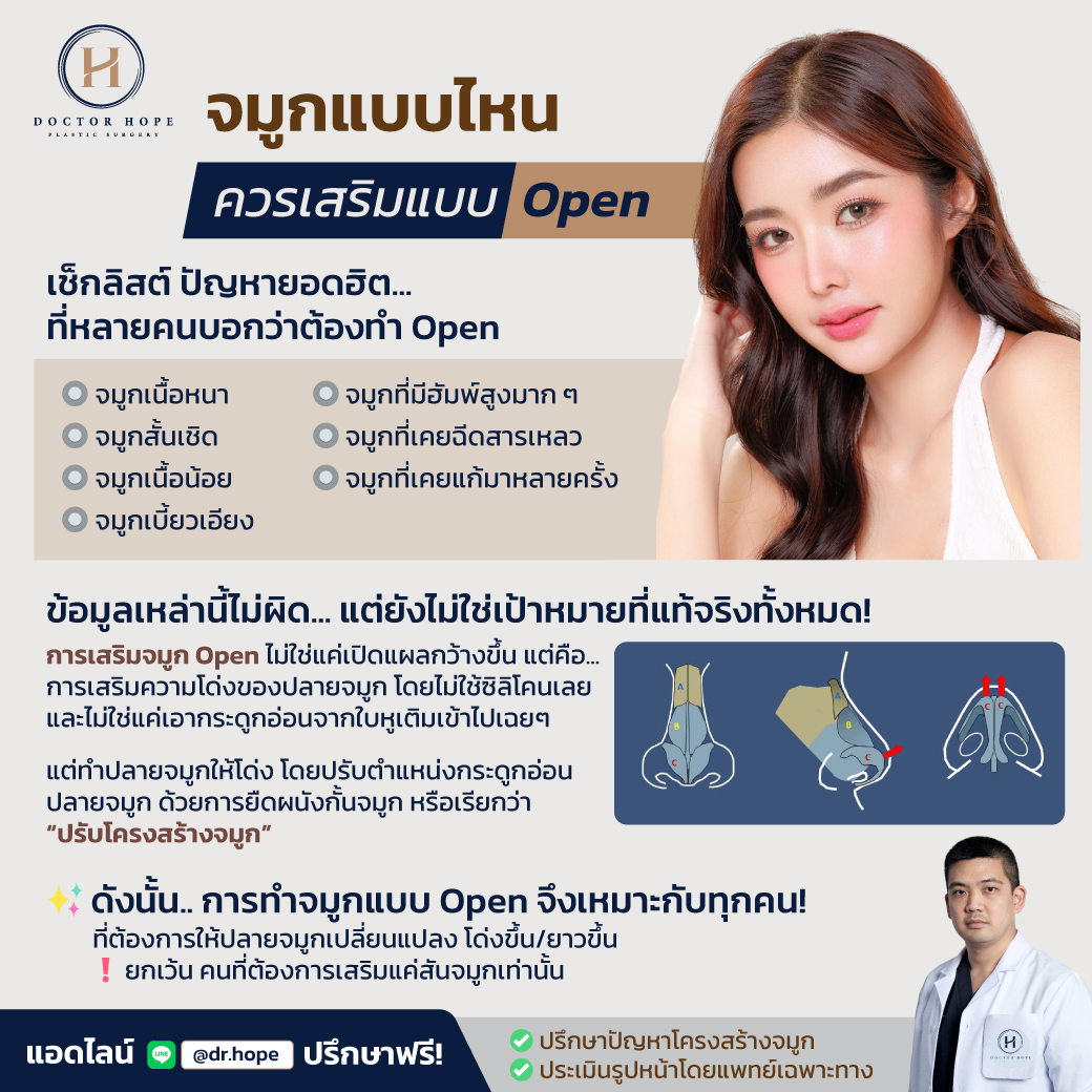 จมูกแบบไหน ควรเสริมแบบ Open